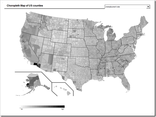 Choropleth Map USA by Counties - click to enlarge