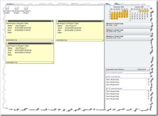 Outlook including project elements - click to enlarge