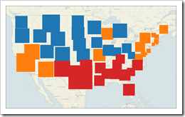 Choropleth Map using the Squared State Approach - click to enlarge