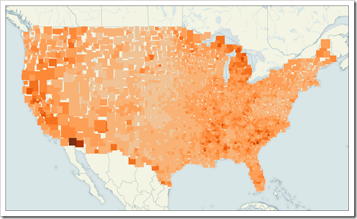 Choropleth Map using the Squared County Approach - click to enlarge
