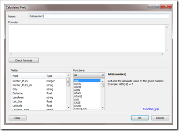 Calculated Field Dialog - click to enlarge