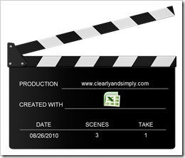 Actions - Clapperboard Excel
