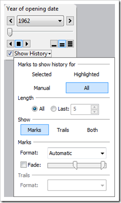 Show History Settings - click to enlarge
