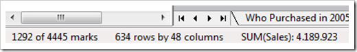 Tableau Status Bar
