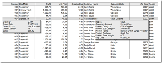 Display invisible fields below active row - click to enlarge