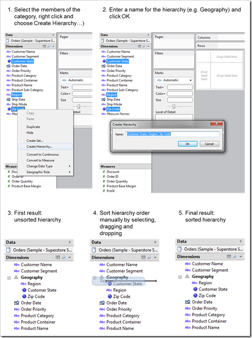 How to create a hierarchy - click to enlarge