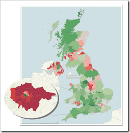 Filled Map United Kingdom and London