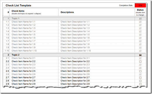 Interactive Check List Template