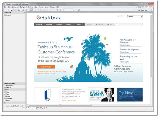 Web Page Object Tableau - click to enlarge