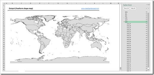 World Map Freeform Shapes