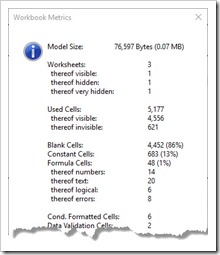 Microsoft Excel Workbook Metrics Intro