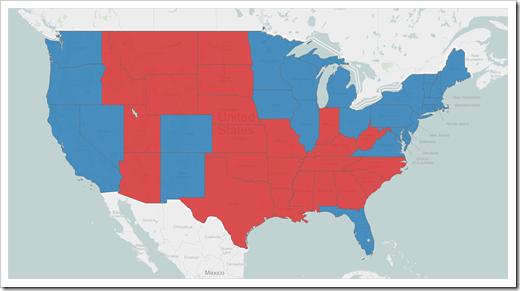 Filled Map - US Presidential Elections 2012