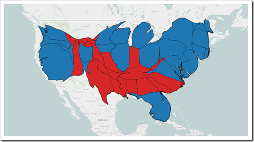Cartogram - US Presidential Elections 2012