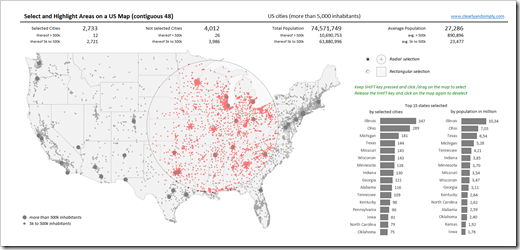 Interactive Selection on a USA Map in Excel - click to enlarge