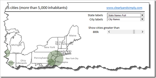 Zoom on Excel Map - Interactive Controls