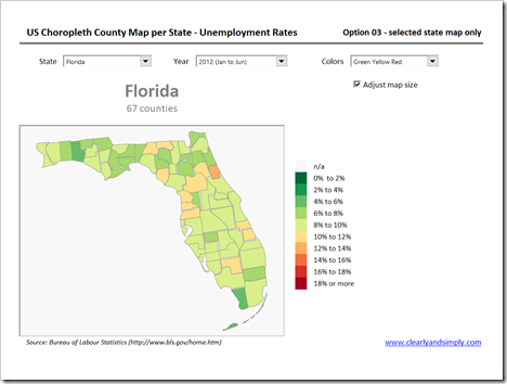 Choropleth US Map by County per State Option 3b - click to enlarge