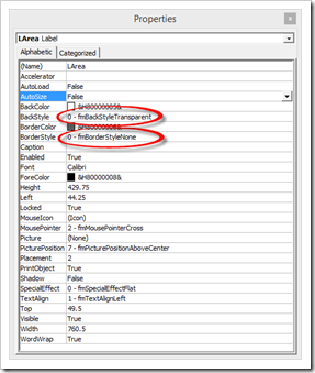 Label Properties - click to enlarge