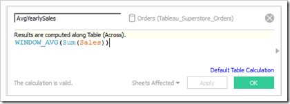 Calculated Field Average Yearly Sales 2