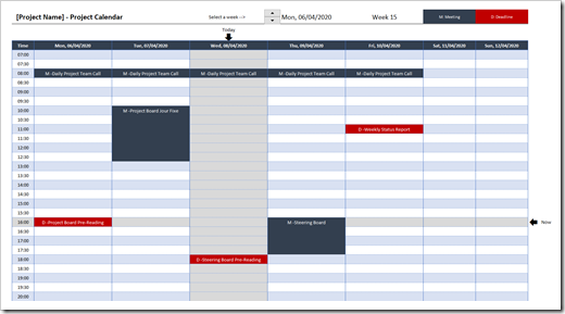 Project Calendar Template