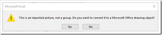 Warning Message Imported Picture not a Group