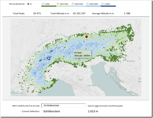 Peaks of the Alps - Map