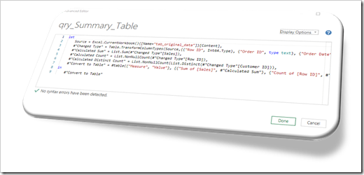 Power Query Summary Table Intro