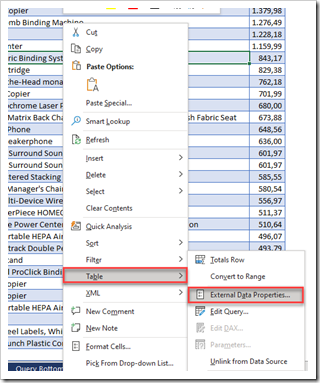 External Data Properties