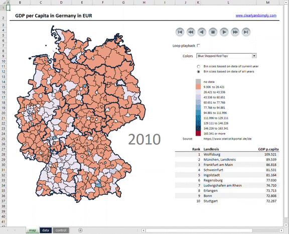 Animated Map Germany by District